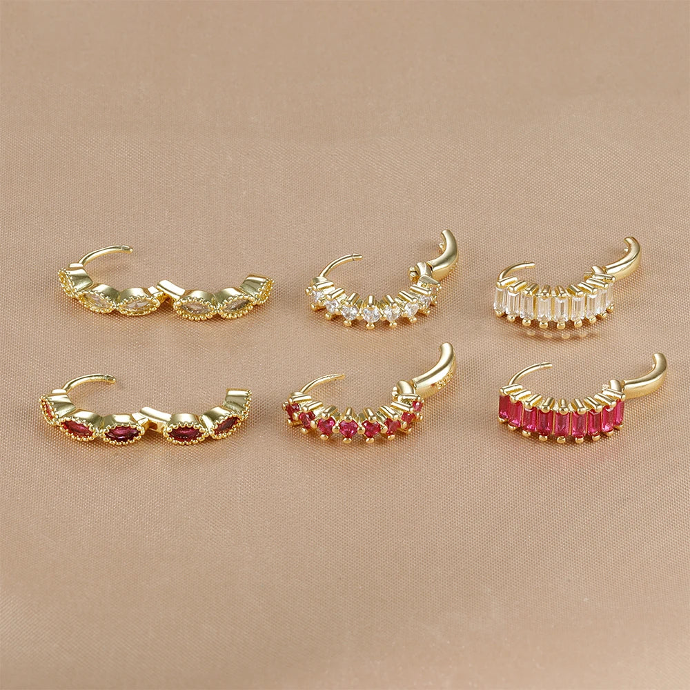 ✨ Lot de 3 boucles d’oreilles en acier inoxydable – Zircon ✨