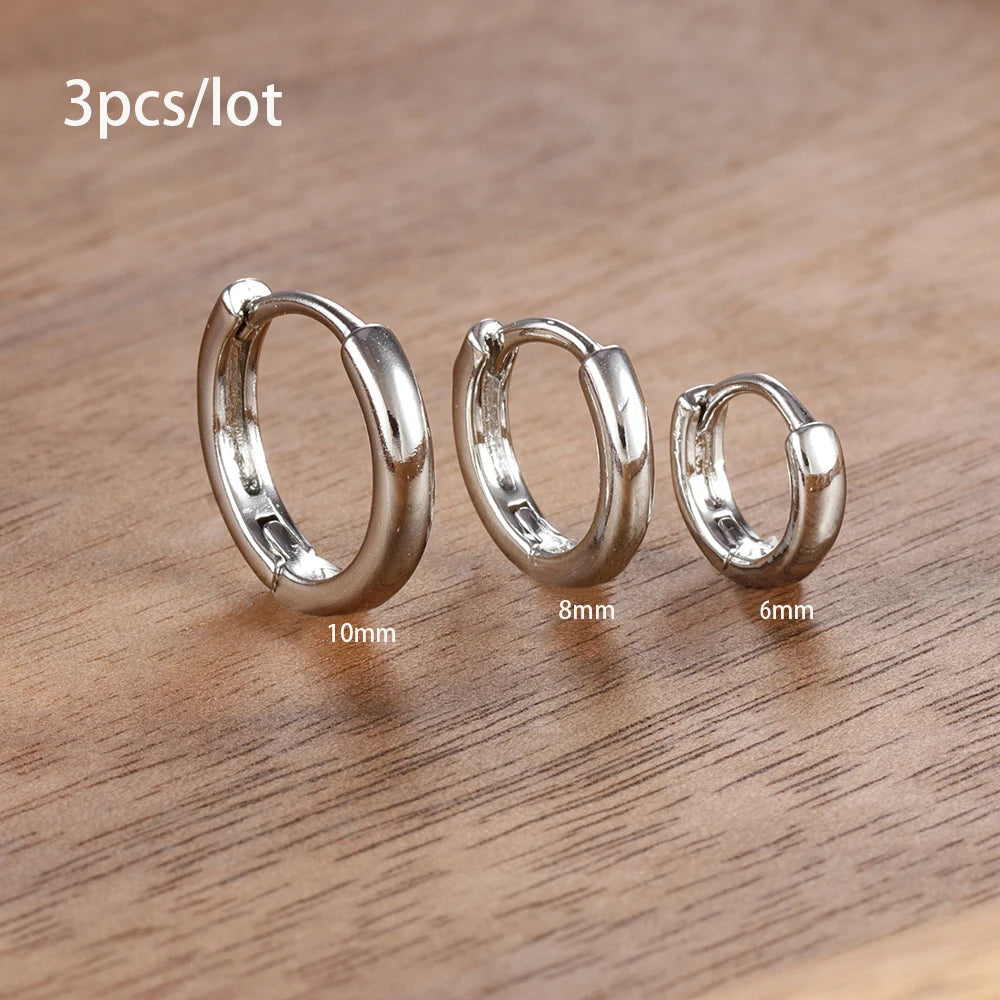 Set de 3 boucles d’oreilles étoile – Acier inoxydable plaqué or 18K