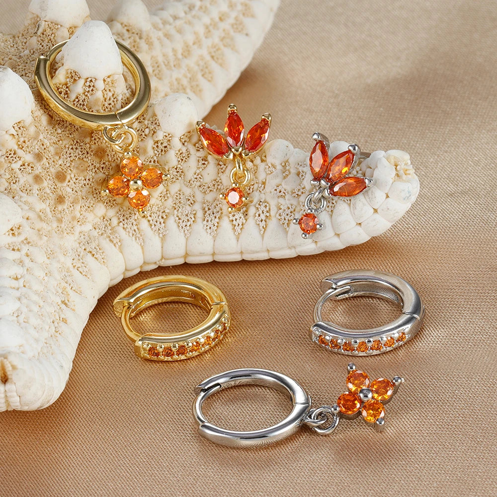 ✨ Lot de 3 boucles d’oreilles pendantes – Zircons et acier inoxydable✨